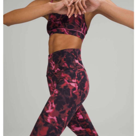 lululemon athletica Pants - Lululemon Align High-Rise Crop 23" Intensity Pink Blossom Multi sz 12